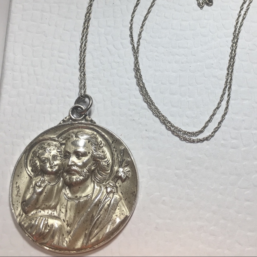 Vintage CREED Sterling Silver St. Joseph & Jesus
